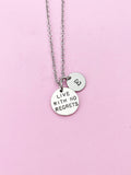 Silver Live with No Regrets Charm Necklace, N2303