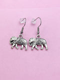 Silver Elephant Charm Dangle Earrings, N1010A