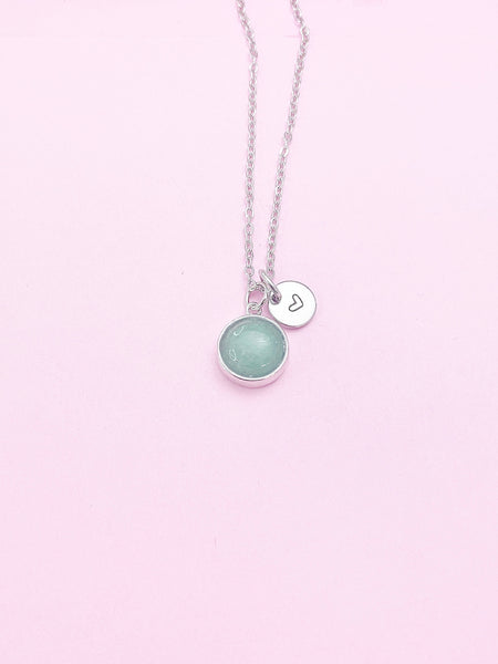 Aventurine Necklace, Green Aventurine Gemstone Jewelry, N3838