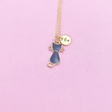 Gold Black Cat Necklace, N3364