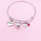 Thank you Bracelet, Water Polo Volleyball Heart Charm, Coach Gifts, N115A