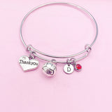 Thank you Bracelet, Water Polo Volleyball Heart Charm, Coach Gifts, N115A