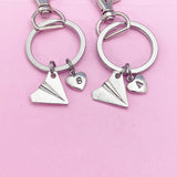 Best Friends Airplane Keychain Set, Initial Charm