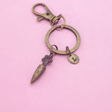 Bronze Carrot Charm Keychain, N1529