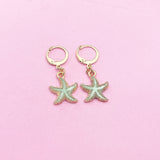 Gold Starfish Earrings, Nautical Earrings, N3189A