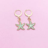 Gold Starfish Earrings, Nautical Earrings, N3189A