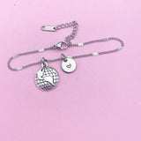 Silver Globe Bracelet, Globe Earth World Map Charm, N2623