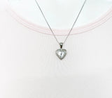 Silver TINY Heart Locket Necklace Personalized Customized Monogram Made to Order Jewelry, D392