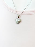 Silver TINY Heart Locket Necklace Personalized Customized Monogram Made to Order Jewelry, D392