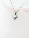 Silver TINY Heart Locket Necklace Personalized Customized Monogram Made to Order Jewelry, D392