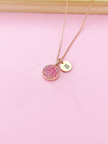 Rose Gold Pink Druzy Necklace, N5259