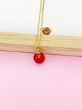 Gold Natural Carnelian Necklace, N5384
