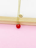 Gold Natural Carnelian Necklace, N5384