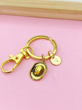 Gold Cowboy Hat Charm Keychain, Bronze Silver or Gold Option, N5408A