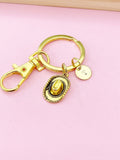 Gold Cowboy Hat Charm Keychain, Bronze Silver or Gold Option, N5408A