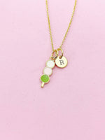 Japanese Dango Necklace, Japanese Dango Charm, Japanese Dango Jewelry Gift, Personalized Initial Gift, N4433