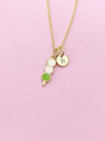 Japanese Dango Necklace, Japanese Dango Charm, Japanese Dango Jewelry Gift, Personalized Initial Gift, N4433