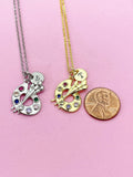 Gold or Silver Artist Palette Charm Necklace, N4054A