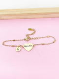 Godmother Gifts, Gold Godmother Bracelet, Heart, Godmother Jewelry, Mother's Day Gift, Godmother Goddaughter Gift, D260
