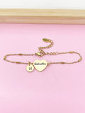 Godmother Gifts, Gold Godmother Bracelet, Heart, Godmother Jewelry, Mother's Day Gift, Godmother Goddaughter Gift, D260
