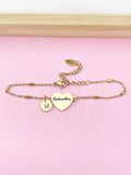 Godmother Gifts, Gold Godmother Bracelet, Heart, Godmother Jewelry, Mother's Day Gift, Godmother Goddaughter Gift, D260