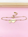 Godmother Gifts, Gold Godmother Bracelet, Heart, Godmother Jewelry, Mother's Day Gift, Godmother Goddaughter Gift, D260
