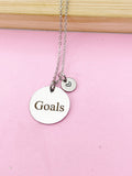 Gold or Silver Goals Charm Necklace, D458