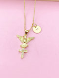 Gold Holy Spirit Dove Cross Necklace, N4815