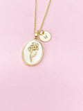 Gold Daffodil Flower Necklace, March Birthday Gifts, Personalized Gifts, N4883C
