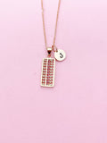 Rose Gold Abacus Necklace, Abacus Charm, N5634