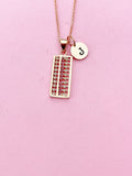Rose Gold Abacus Necklace, Abacus Charm, N5634