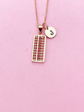 Rose Gold Abacus Necklace, Abacus Charm, N5634