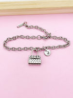 Silver Purse Handbag Charm Bracelet Purse Queen Gift Ideas Personalize Customize, N804