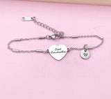 Great Grandmother Bracelet, Personalized Initial Stainless Steel Charm
