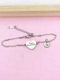 Great Grandmother Bracelet, Personalized Initial Stainless Steel Charm
