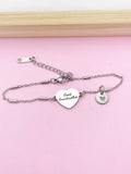 Great Grandmother Bracelet, Personalized Initial Stainless Steel Charm