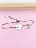Great Grandmother Bracelet, Personalized Initial Stainless Steel Charm