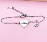 Great Grandmother Bracelet, Personalized Initial Stainless Steel Charm