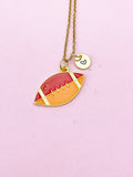 Gold Rugby Football Charm Necklace, N5638