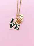 Gold Love Football Charm Necklace, N5639