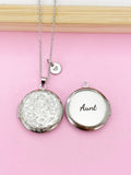 Silver Aunt Locket Charm Necklace, Nina, Grandma, Grandmother, Mom, Great Aunt, Great Grandma, Godmother, Godsister, Option D461