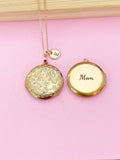 Rose Gold Mom Flower Locket Charm Necklace, Nina, Grandma, Grandmother, Mom, Great Aunt, Great Grandma, Godmother, Godsister, Option D462