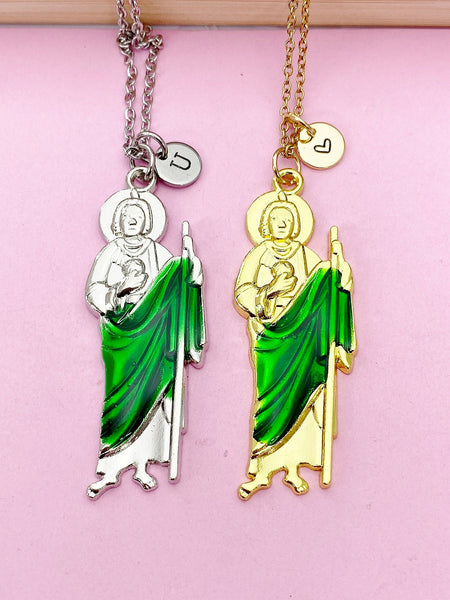 Gold or Silver Saint Jude Charm Necklace, N5640