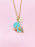 Gold Ruler Protractor Charm Necklace, Bracelet or Keychain Option, N5649