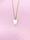 Gold Molar Teeth Tooth Charm Necklace, Bracelet or Keychain Option, N5650