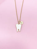 Gold Molar Teeth Tooth Charm Necklace, Bracelet or Keychain Option, N5650