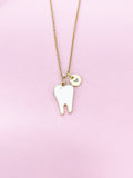 Gold Molar Teeth Tooth Charm Necklace, Bracelet or Keychain Option, N5650