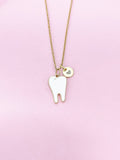 Gold Molar Teeth Tooth Charm Necklace, Bracelet or Keychain Option, N5650
