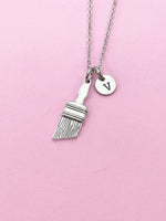 Silver Paintbrush Charm Necklace, Artist Gifts, N1507B