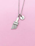 Silver Paintbrush Charm Necklace, Artist Gifts, N1507B